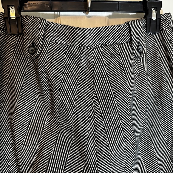 Willie Smith black & white WOOL herringbone wide-leg trousers Made in Italy - Picture 5 of 14